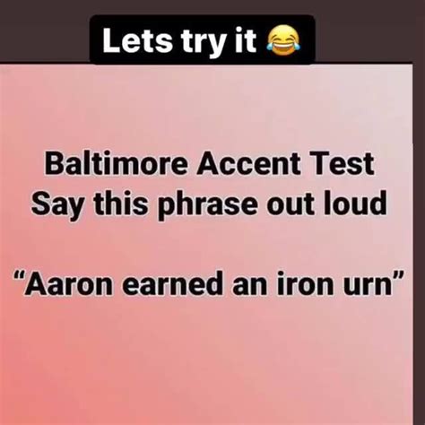 Baltimore accent meme - Sound clip The 'Baltimore accent meme' sound clip is made by yesiammeami. This sound clip contains tags: ' baltimore ', ' accent ', ' meme ', ' random ', . . This audio clip has been played 1121 times and has been liked 3 times. The Baltimore accent meme sound clip has been created on Jan 30, 2022.